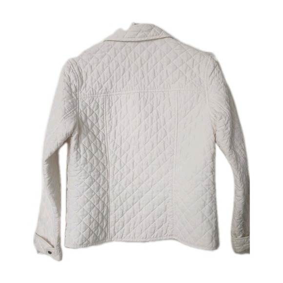 LIZ CLAIBORNE CRAZY HORSE LADIES CREAM COLOR QUILTED JACKET / COAT SIZE SMALL - Picture 4 of 9